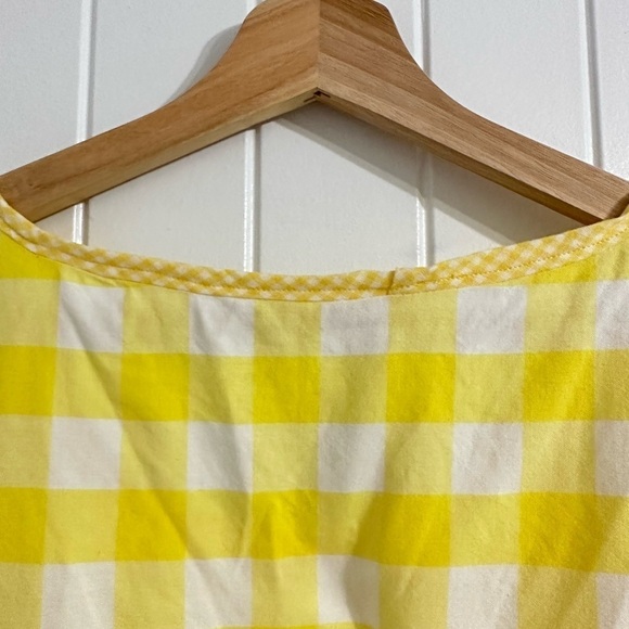 Handmade Yellow Multi-tone Gingham Short Sleeve Dress - Picture 6 of 7